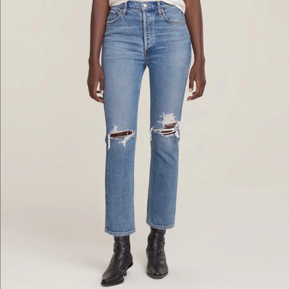 AGolde Riley high rise straight crop size 29